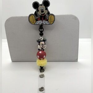 Mister Mouse Beaded Badge Reel - Black, Red, Yellow